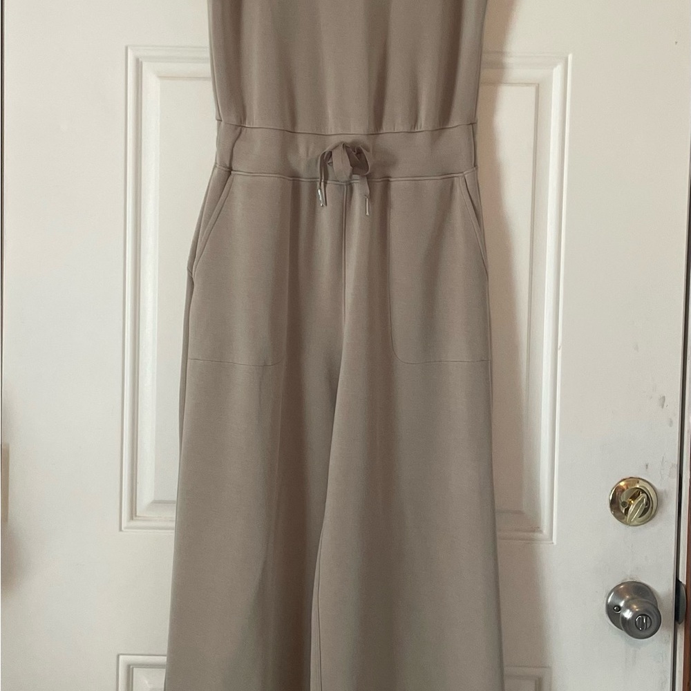 SPANX Wide Leg Jumpsuit in Taupe